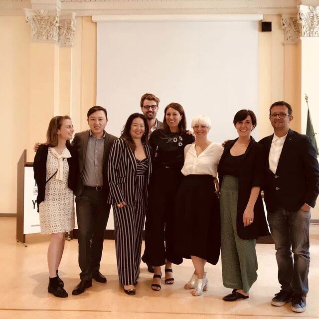 Valerio Li with the team at an Italy trade collaboration event